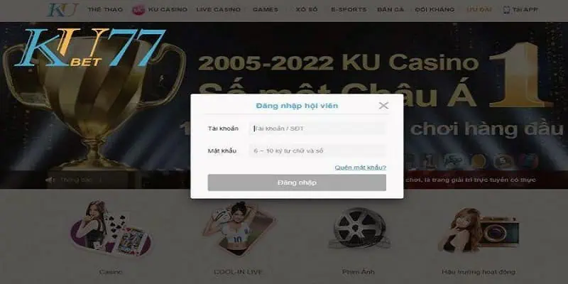 Chi tiết từng bước đăng nhập vào tài khoản thành viên KUBET77